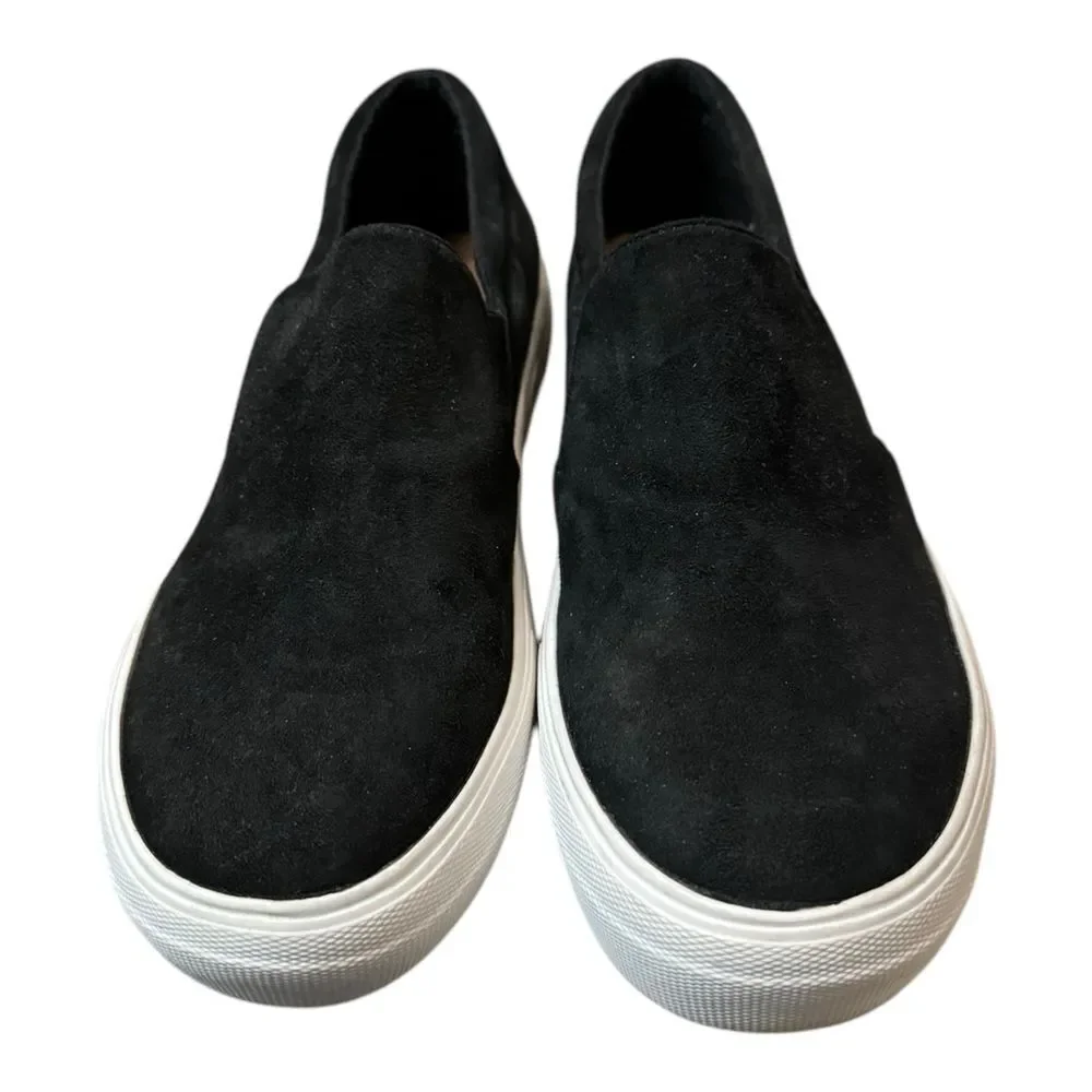 Steve Madden Women's Gills Black Suede Leather Slip-on Sneakers 8.5